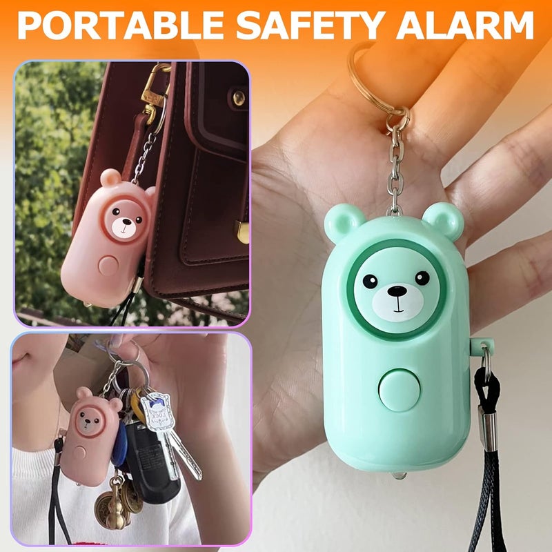 SRTKBEU Personal Alarm Keychain 130dB 2 Pack, Multi-Function with LED Light, Safety Loud Self Defense for Women Girl Kids Elderly, Portable Security Cute Safe Sound Siren (Green+Pink) - Image 4